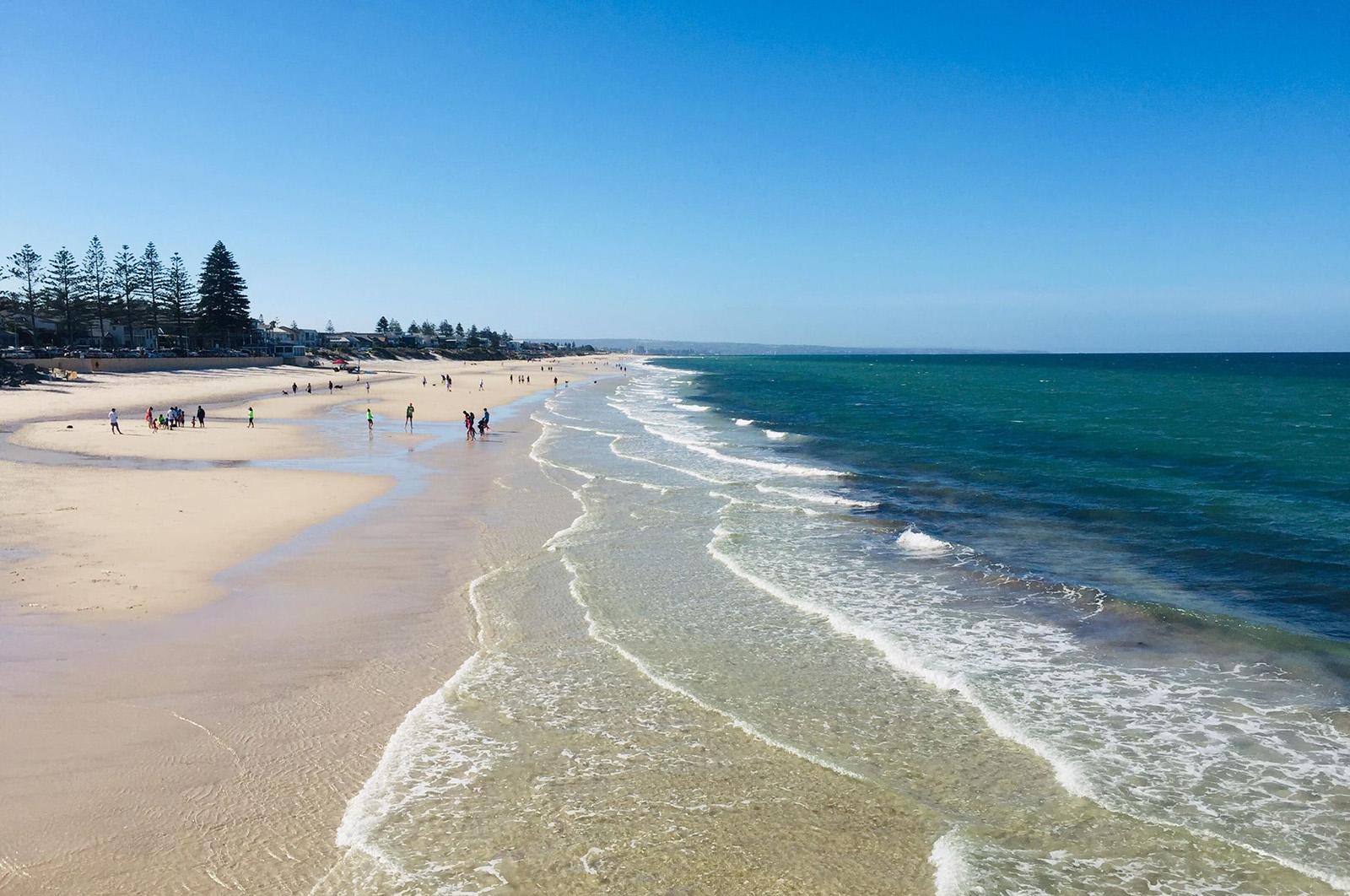 Sunny beach in Adelade, Australia